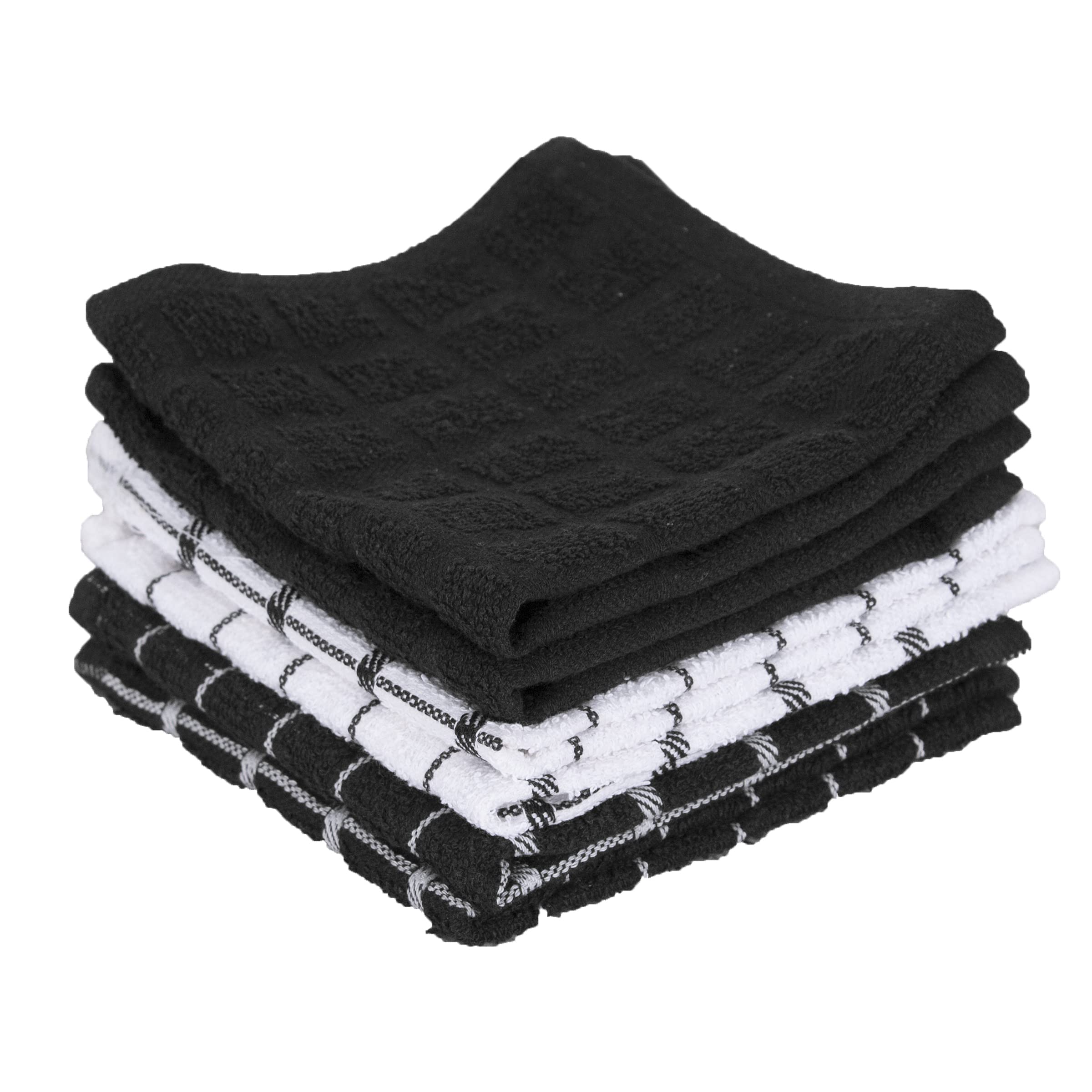 Ritz premium cotton terry check dish cloths for absorbent surface drying.