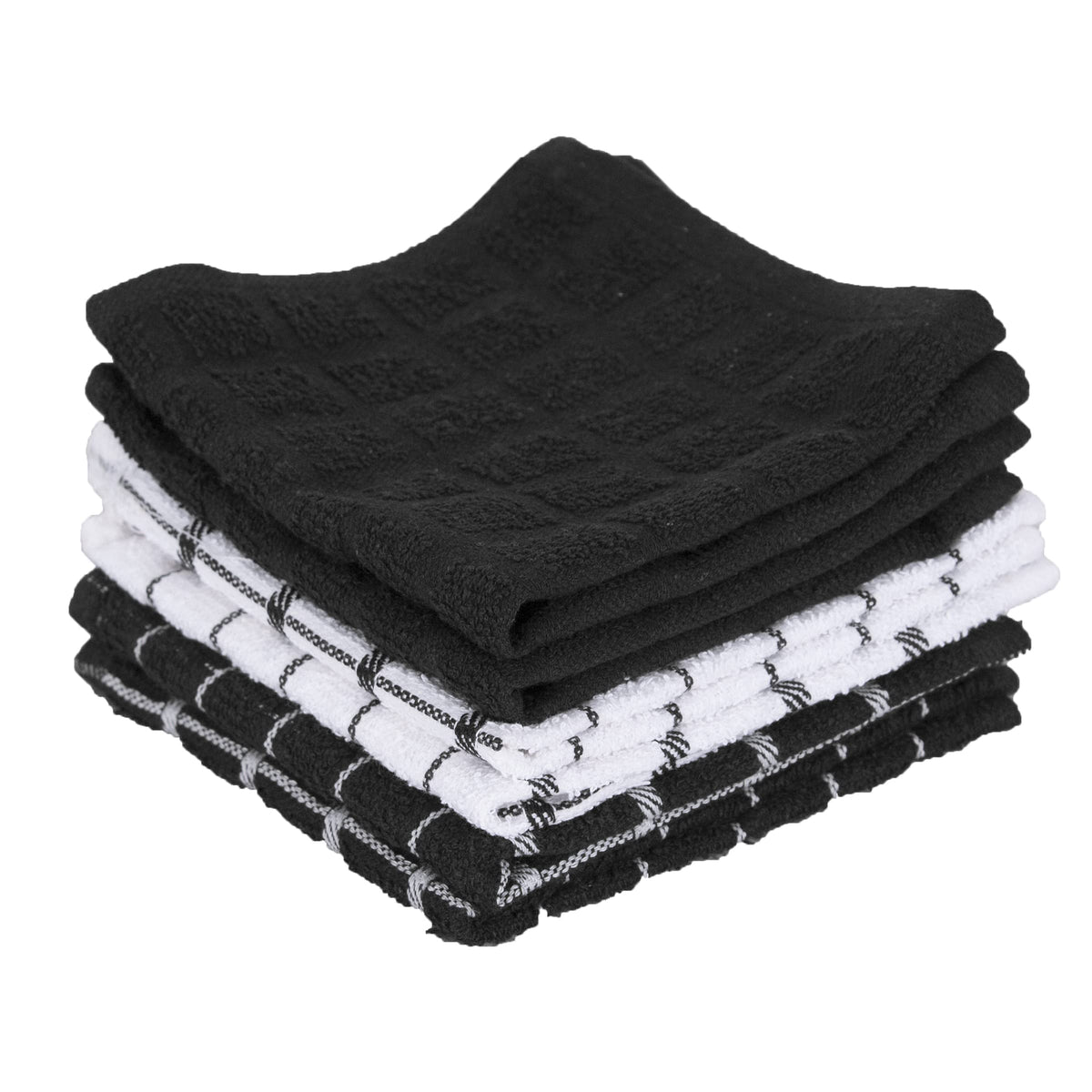 Ritz premium cotton terry check dish cloths for absorbent surface drying.