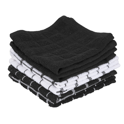 Ritz premium cotton terry check dish cloths for absorbent surface drying.