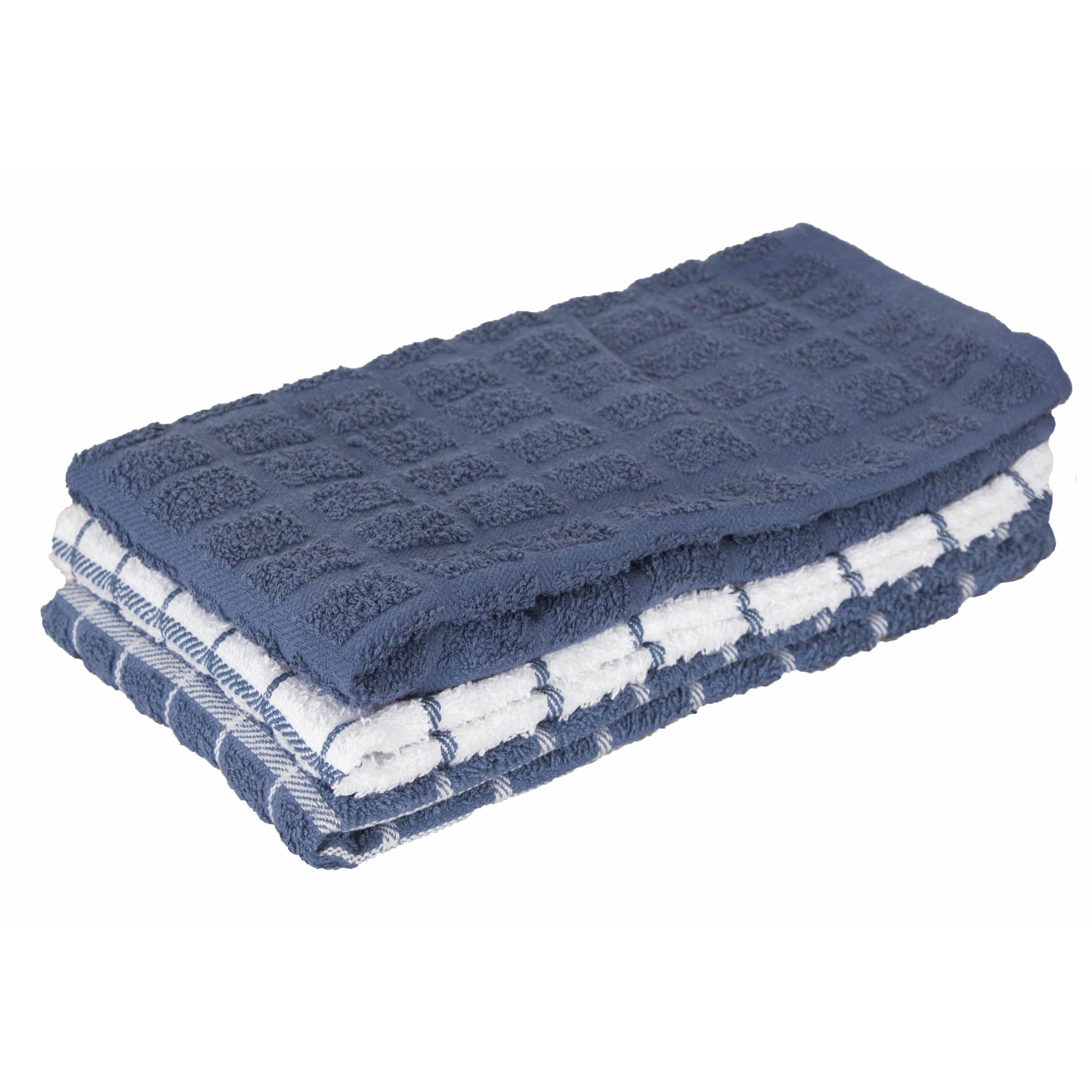 Ritz premium cotton terry check dish towels 3-pack ideal for quick drying and spills.
