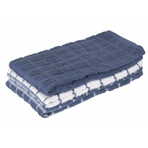 Ritz premium cotton terry check dish towels 3-pack ideal for quick drying and spills.