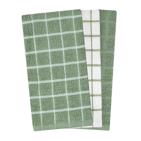 Ritz premium cotton terry check towels 15x25 soft durable for drying dishes.