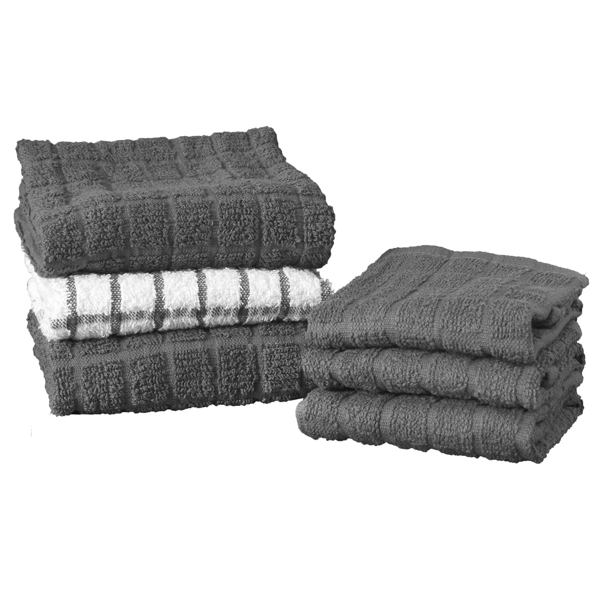Ritz premium kitchen towel graphite-check drying dishes with soft cotton.