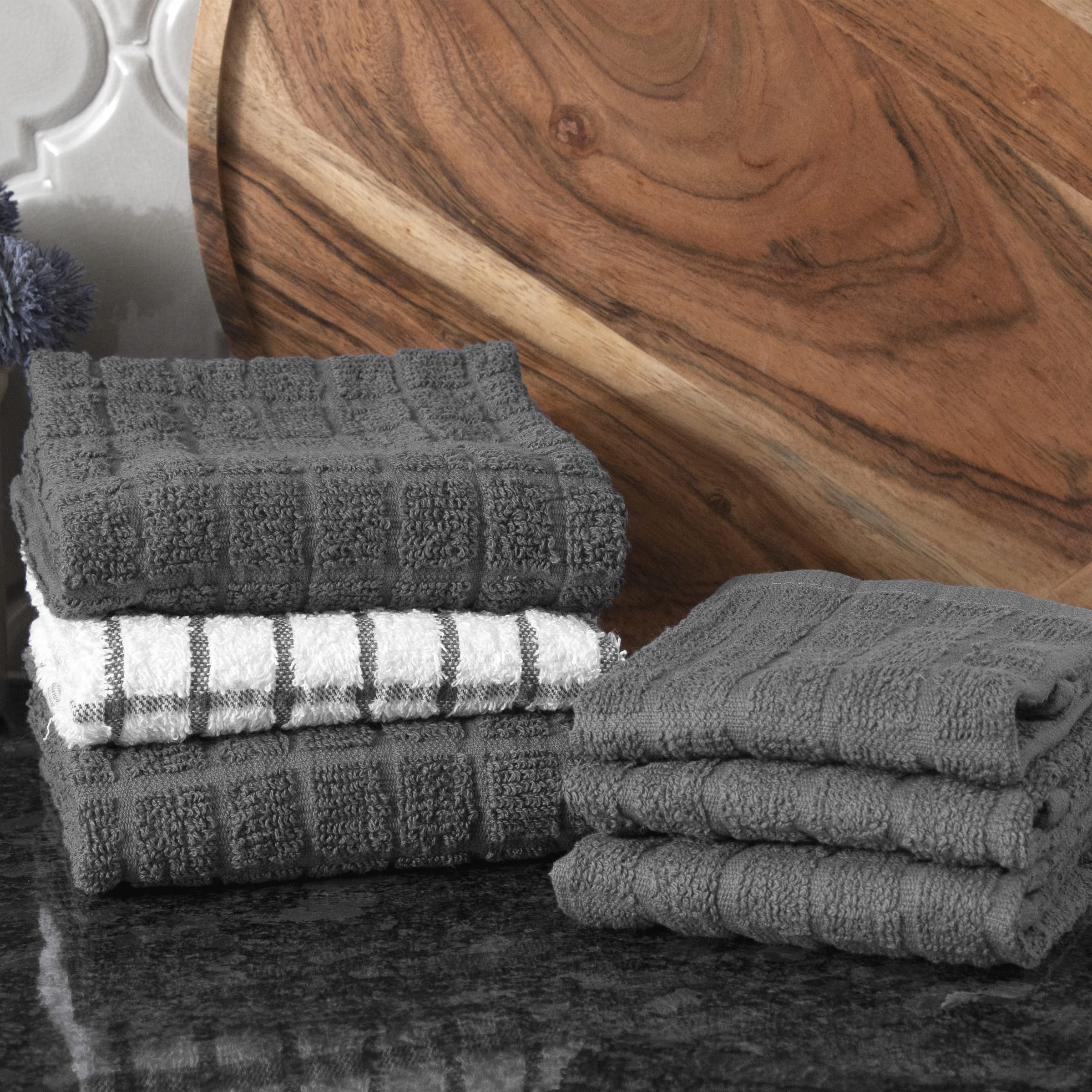 Ritz premium towels and dishcloths arranged for a tidy kitchen.