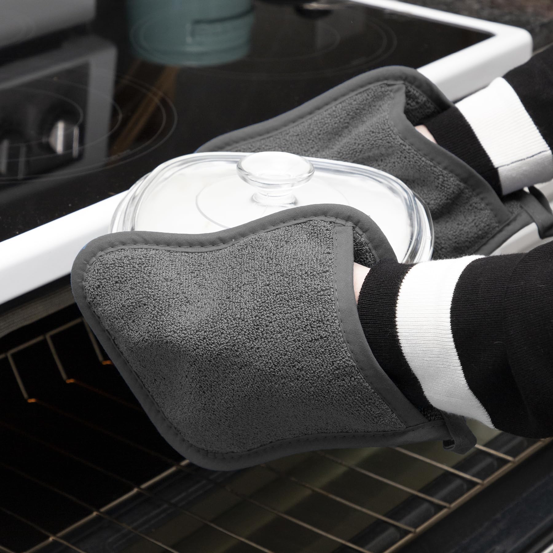 RITZ Terry cotton heat protection close-up emphasizes comfortable grip.