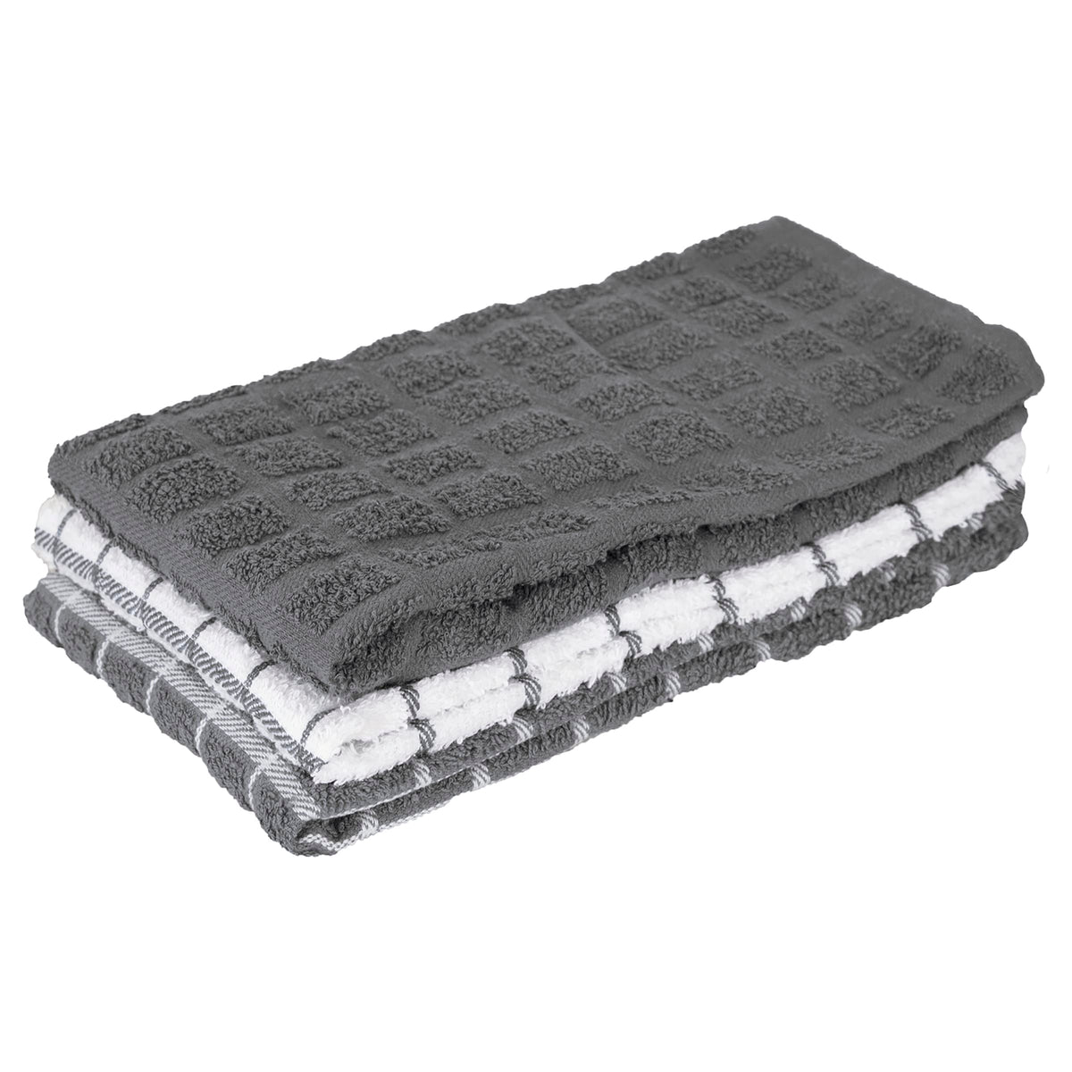 Ritz terry kitchen towel solid gray, highly absorbent for fast spill cleanup.