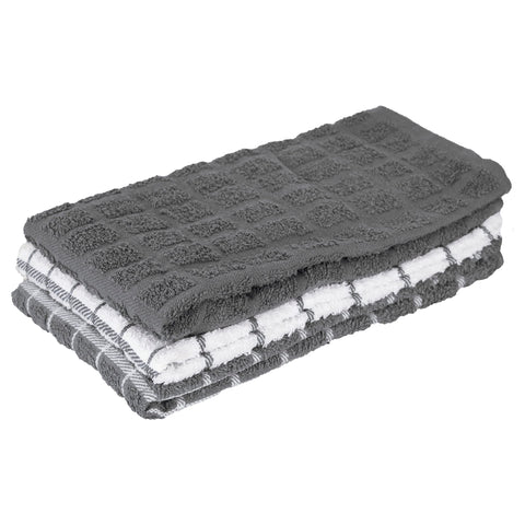 Ritz terry kitchen towel solid gray, highly absorbent for fast spill cleanup.