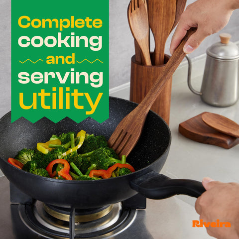 Riveira teak spatula safe for all cookware, heat resistant and durable