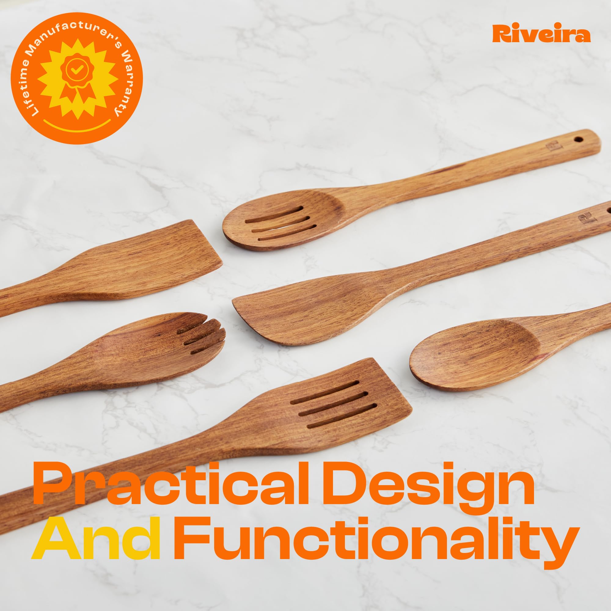 Riveira teak utensils gift-ready set ideal for new kitchens