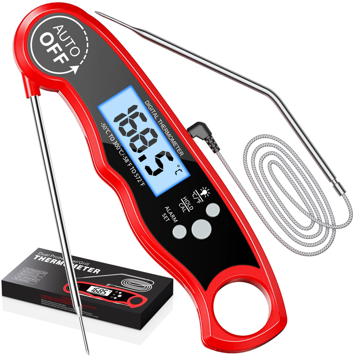 RIWUSI dual-probe meat thermometer for precise cooking
