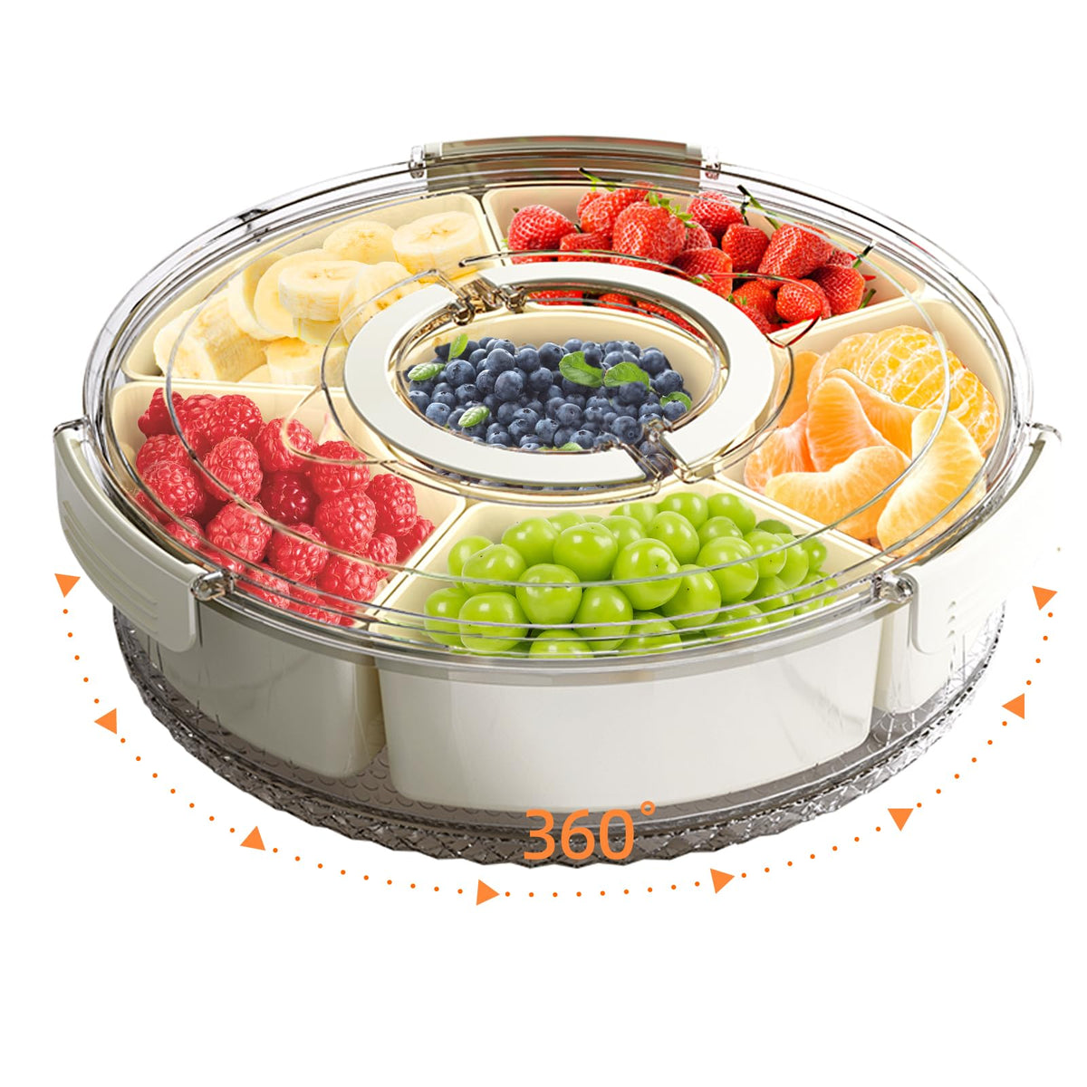 riyeloi divided tray with lid and handle for easy transport and fresh snacks