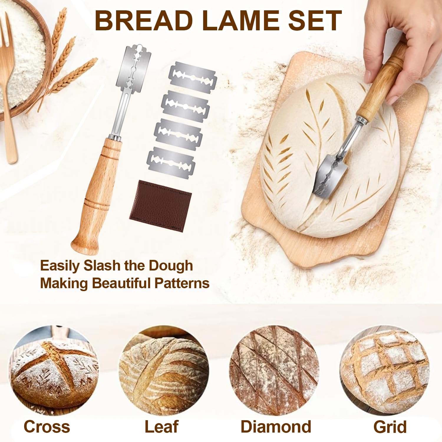 RIZENCE bread whisk for smooth mixing of starter and dough