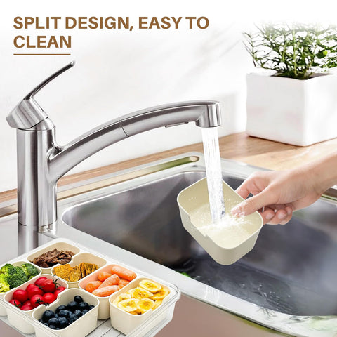 RKXQT Snackle Box removable dividers simplify cleaning and flexible snack layouts.