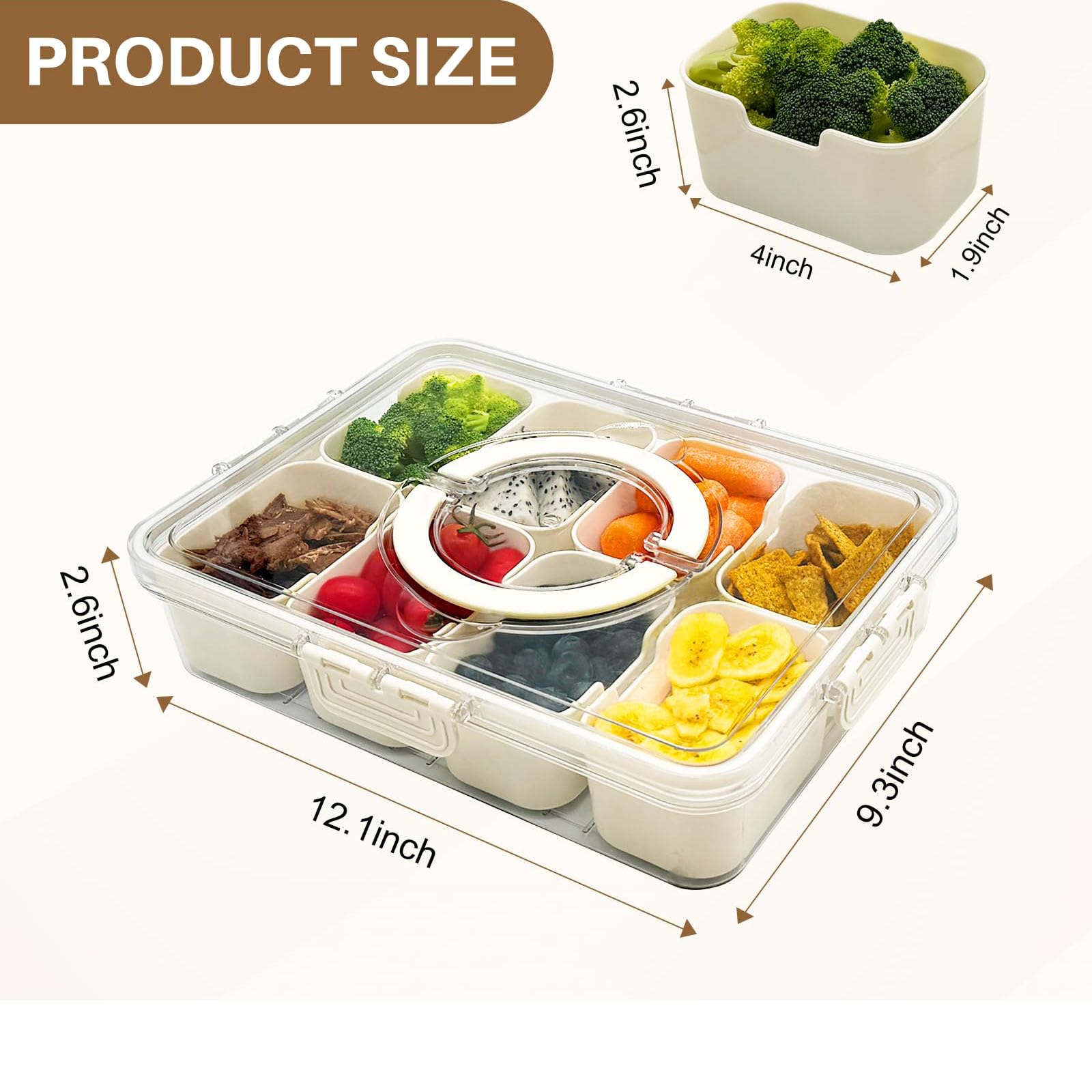 RKXQT Snackle Box stackable design saves fridge space and reduces clutter.