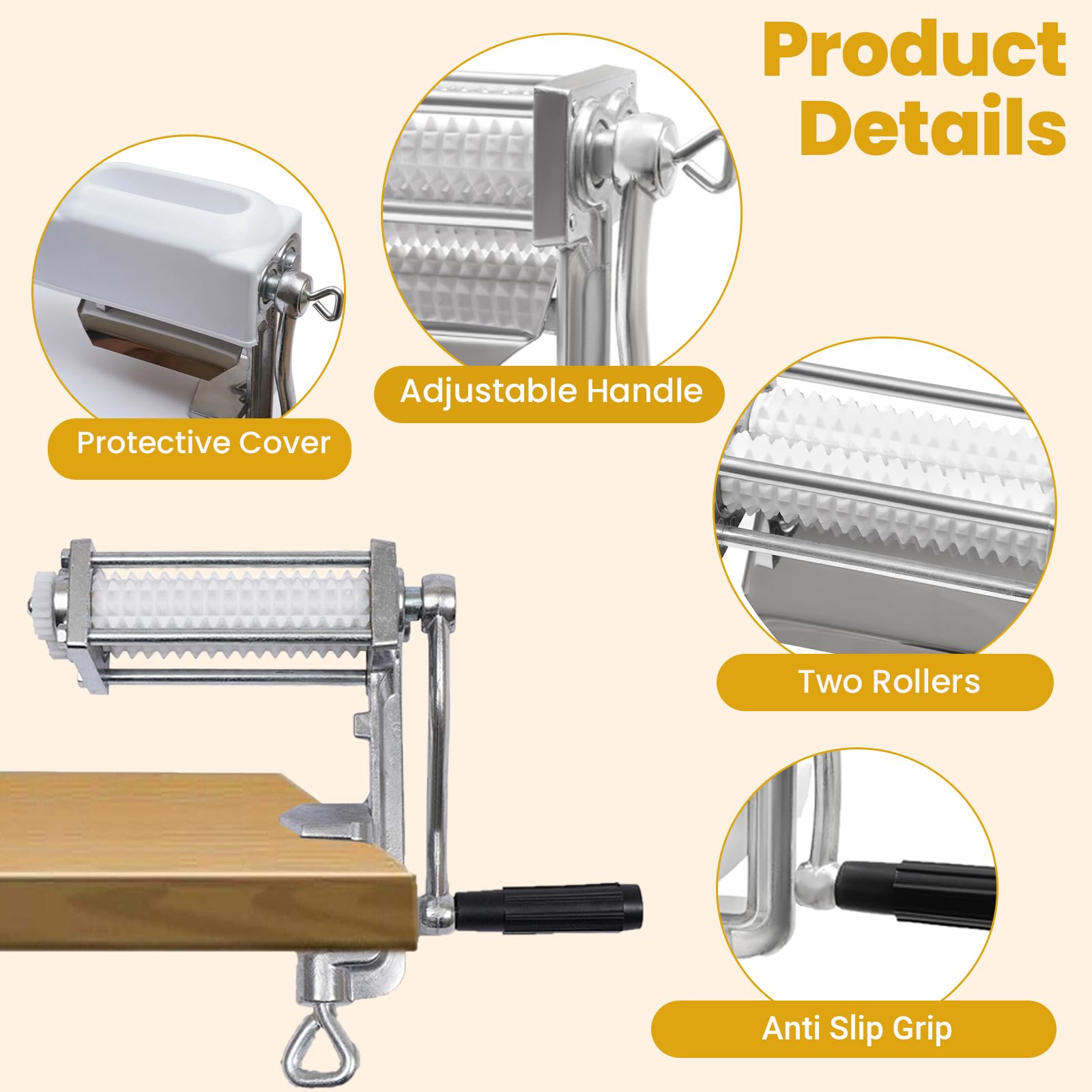 RLOZUI table-clamp attachment demonstrates secure setup on countertops up to 1.5 inches.