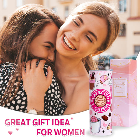 Rmeosye Cafecito Y Chisme tumbler packaging, gift-ready presentation perfect for celebrations.