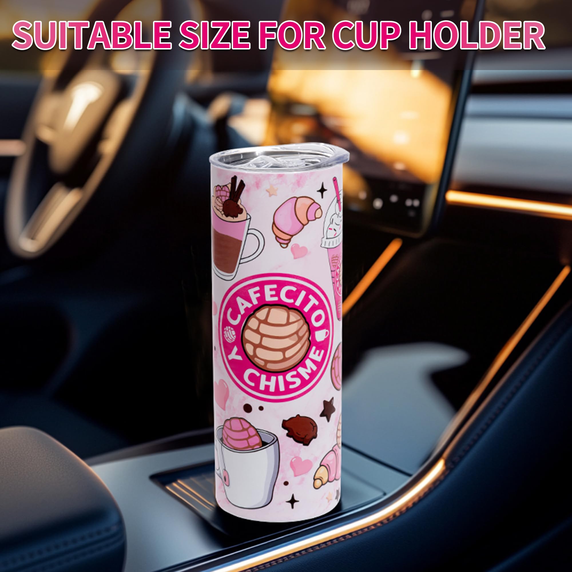 Rmeosye Cafecito Y Chisme tumbler pattern, vibrant print that matches everyday moments.