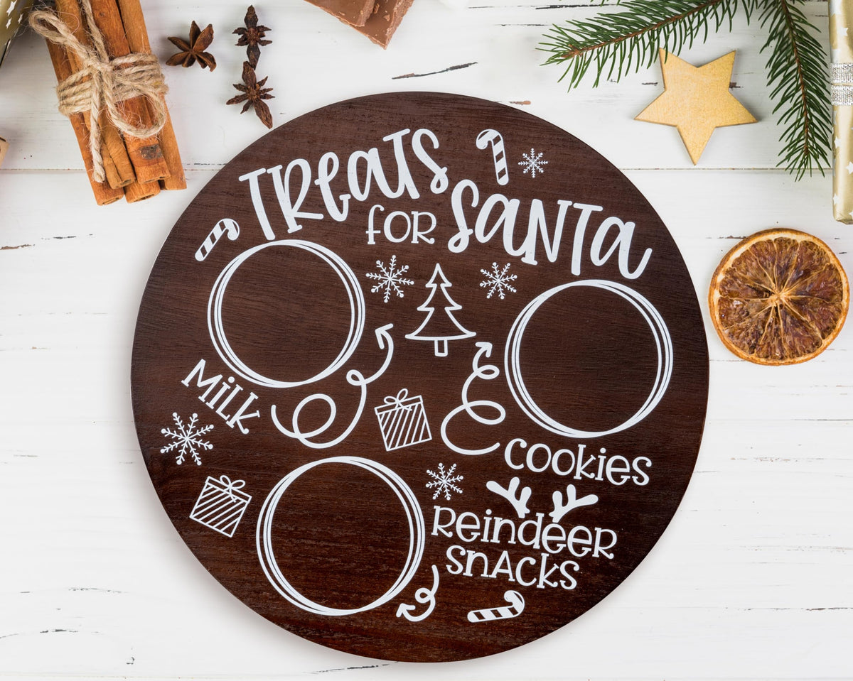 Rmeosye Santa cookie plate tray shows festive design for Christmas cookies