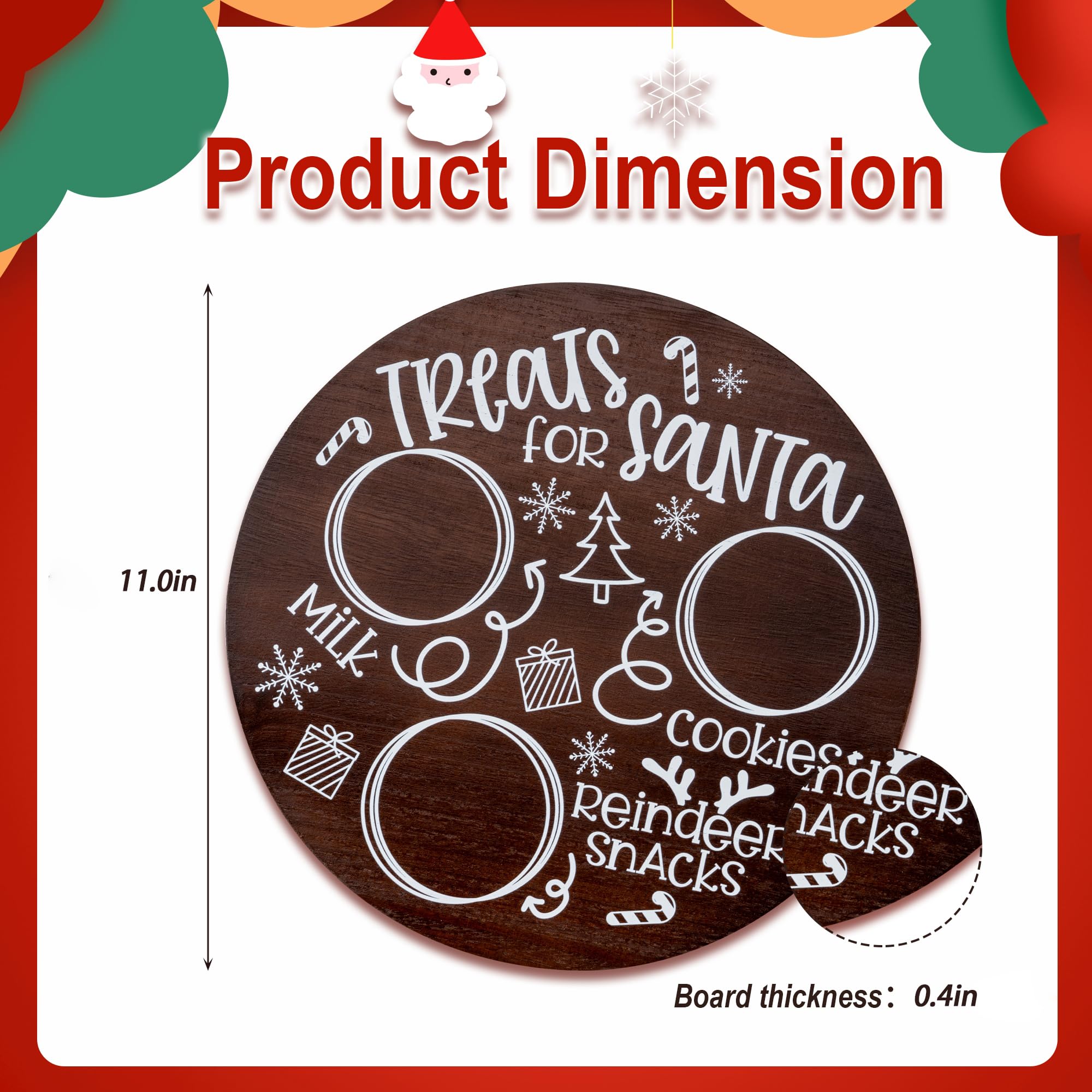 Rmeosye Santa pattern wood board adds charm to holiday tables