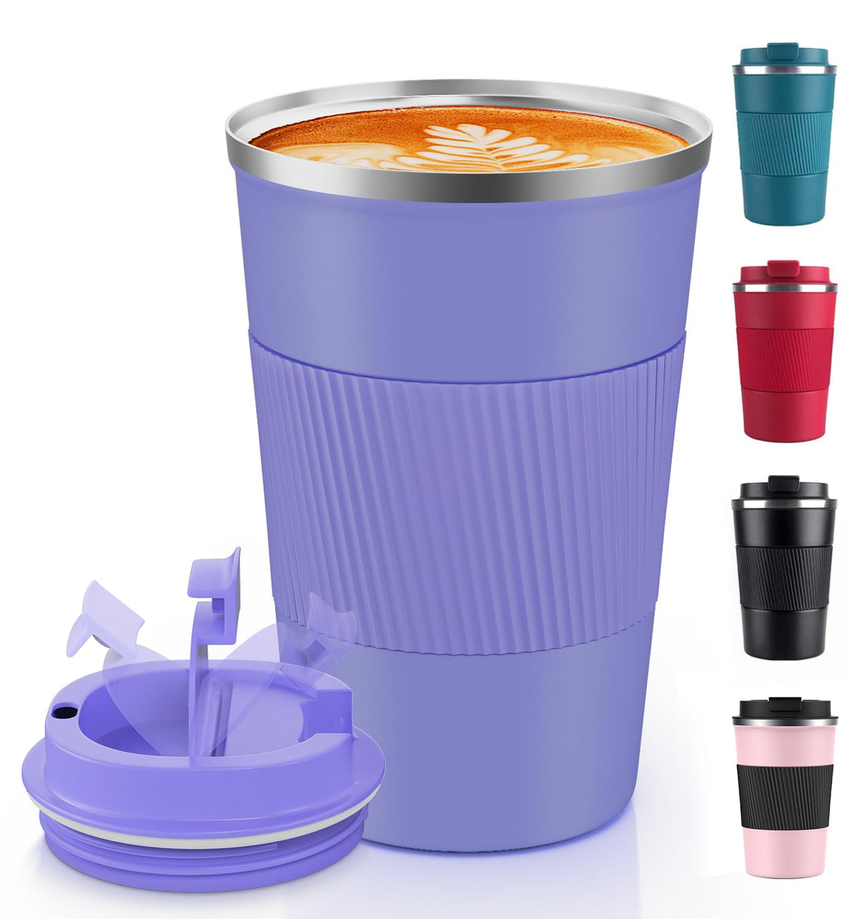 RNGODO coffee mug with insulated lid ideal for spill-resistant on-the-go sipping.