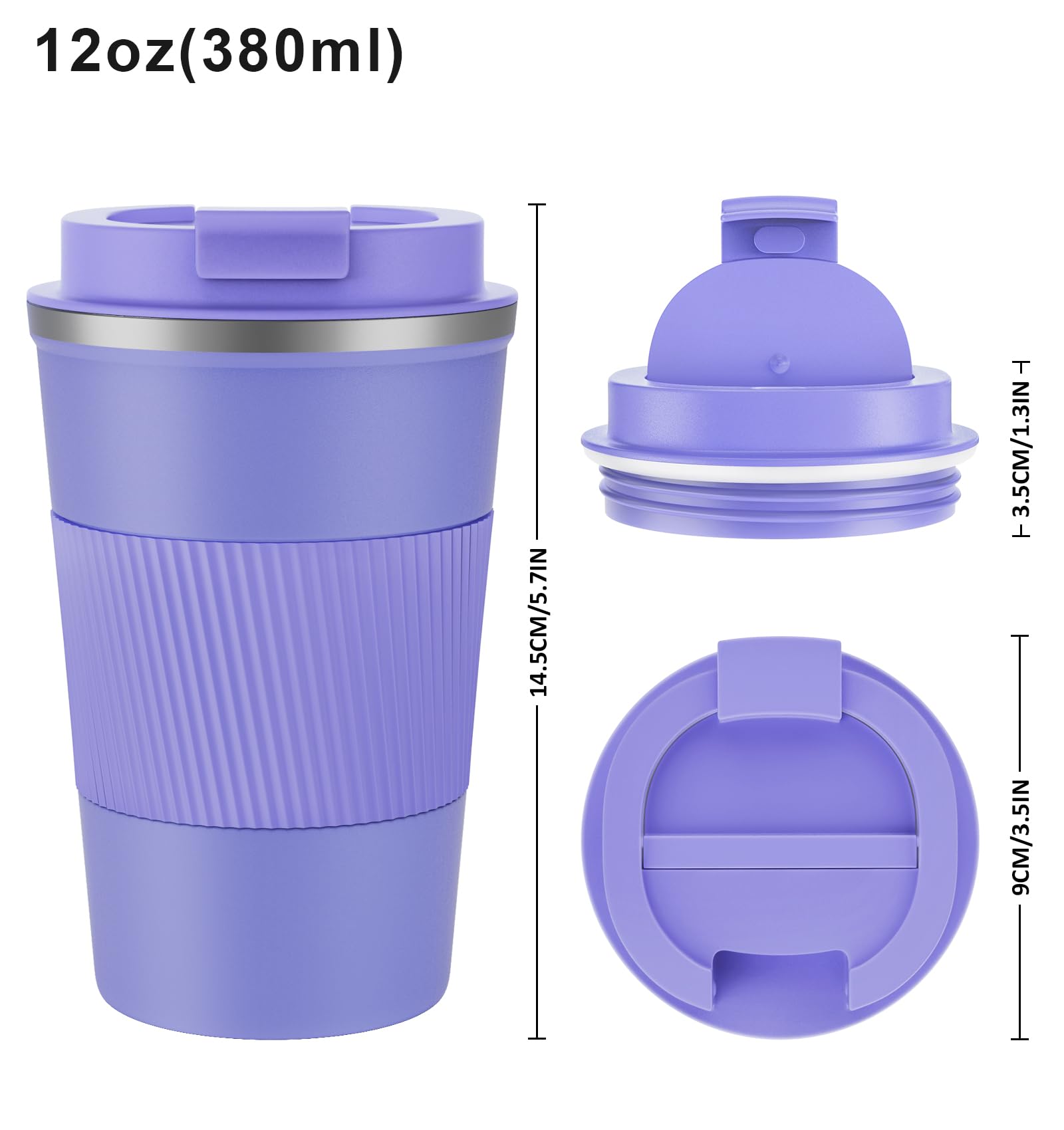 RNGODO travel mug grip-textured band ensures secure handling during commutes.