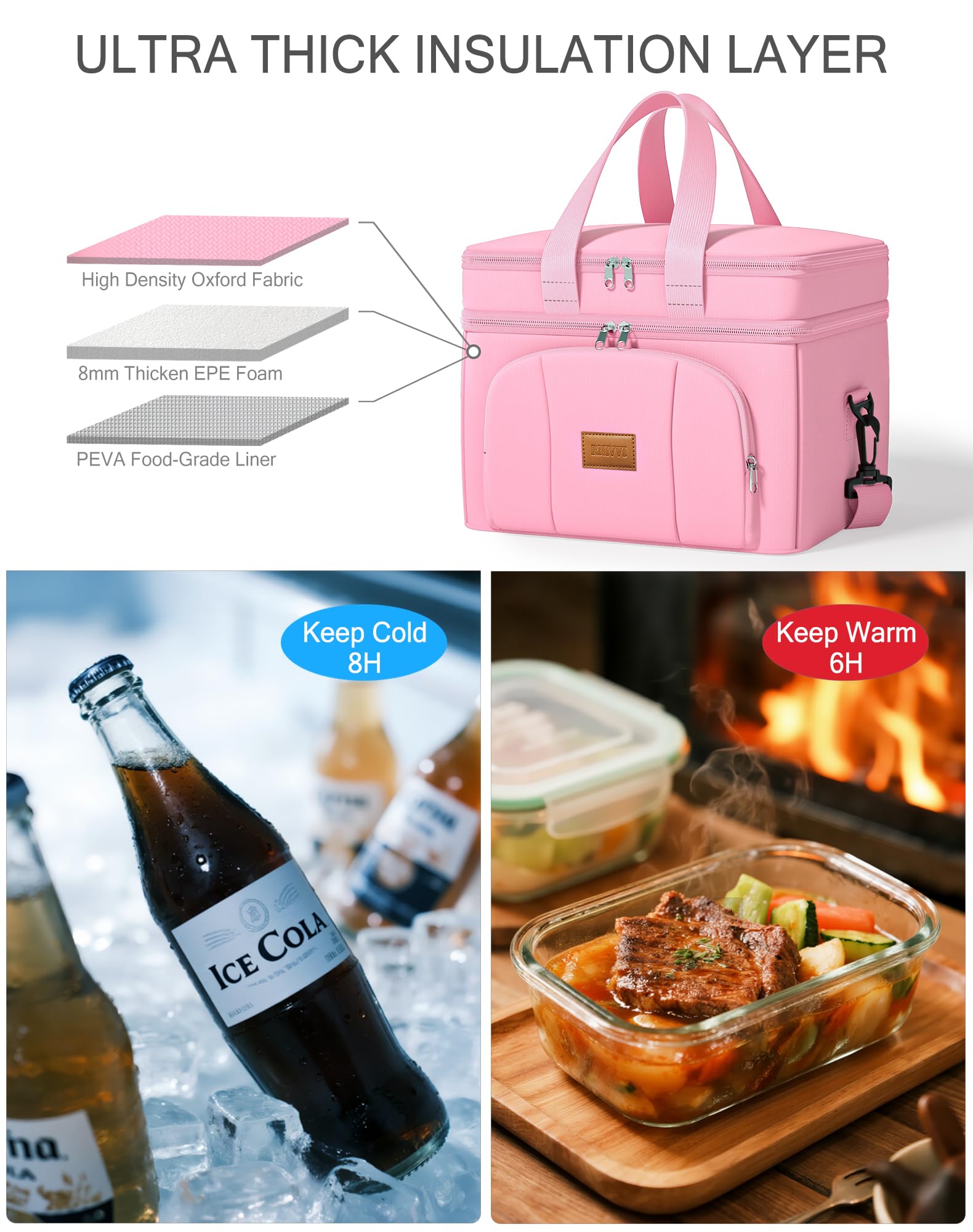 Rnivvi lunch bag 8-hour cold and 6-hour heat retention for all-day meals