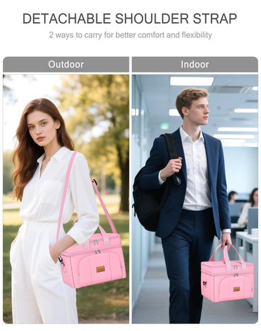 Rnivvi lunch bag detachable strap and sturdy handles for versatile carrying
