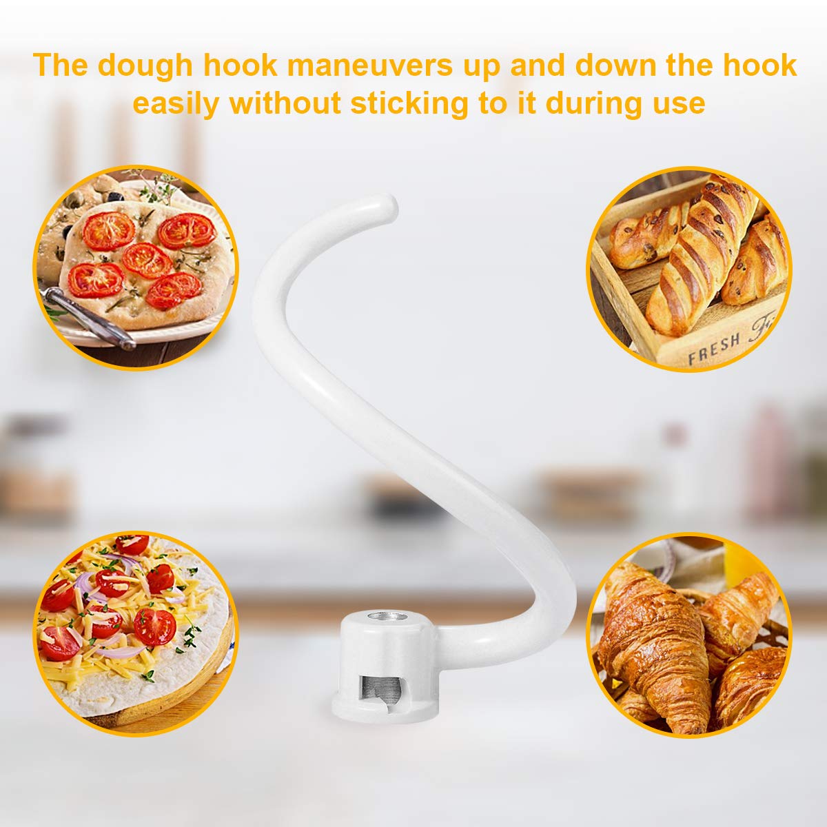 Roabertic dishwasher-safe dough hook for quick cleanup after baking