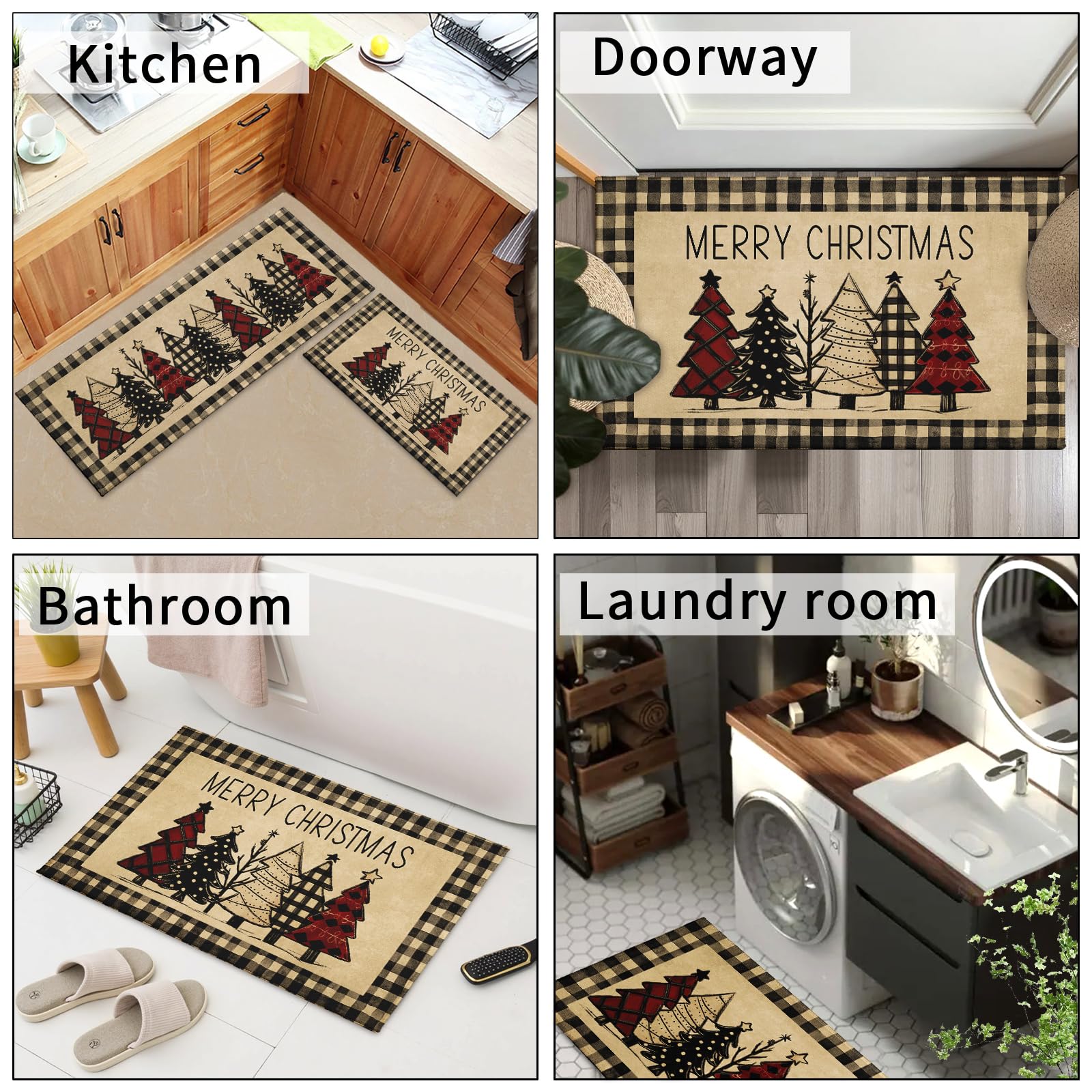 Robvobe non-slip kitchen mats in entryway keep footing secure.