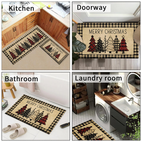 Robvobe non-slip kitchen mats in entryway keep footing secure.