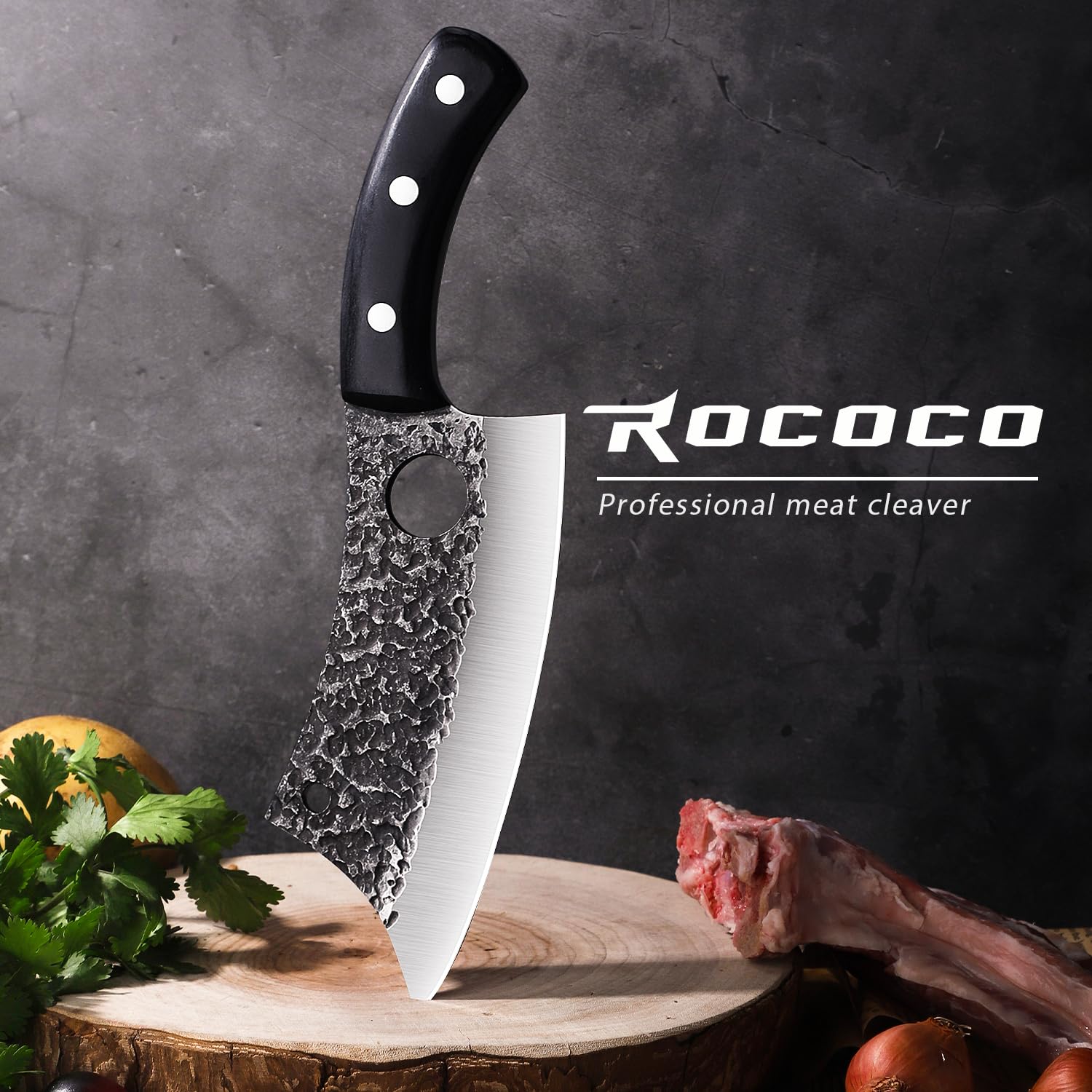 ROCOCO cleaver used for deboning and filleting meat