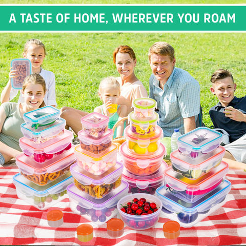 RockBerry snap-lock lids keep leftovers secure during fridge storage