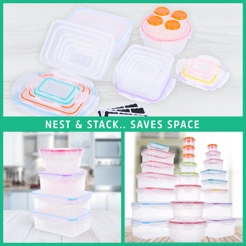 RockBerry 46 PCS stackable pantry view demonstrates compact organization and space efficiency