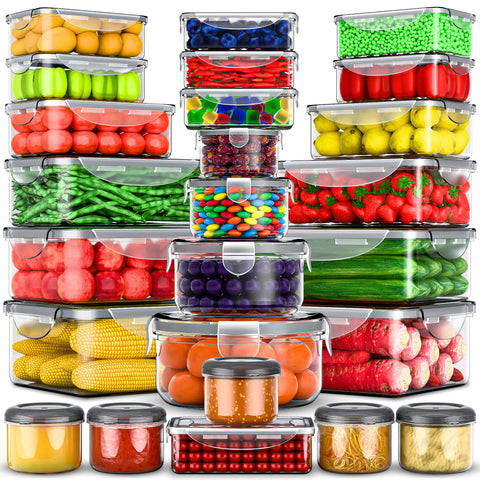 RockBerry 50-pcs container set with clear walls for easy visibility and organization.