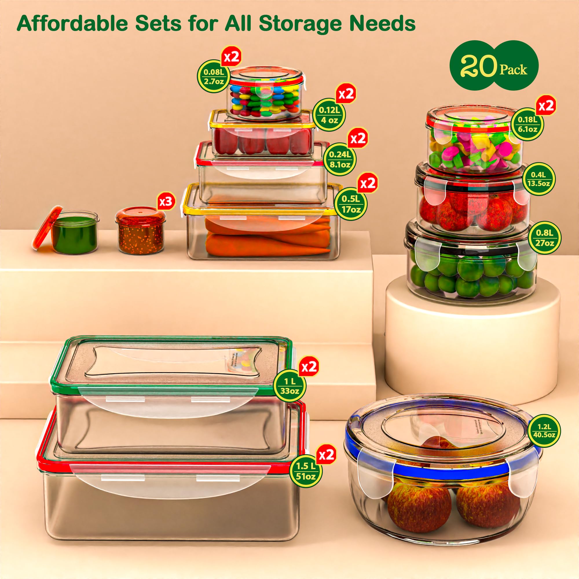 RockBerry airtight snap-lock lids shown securing containers