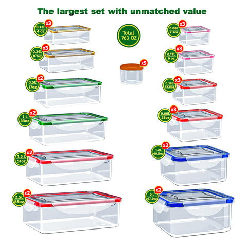 RockBerry rectangular containers in varied sizes for meals and leftovers.