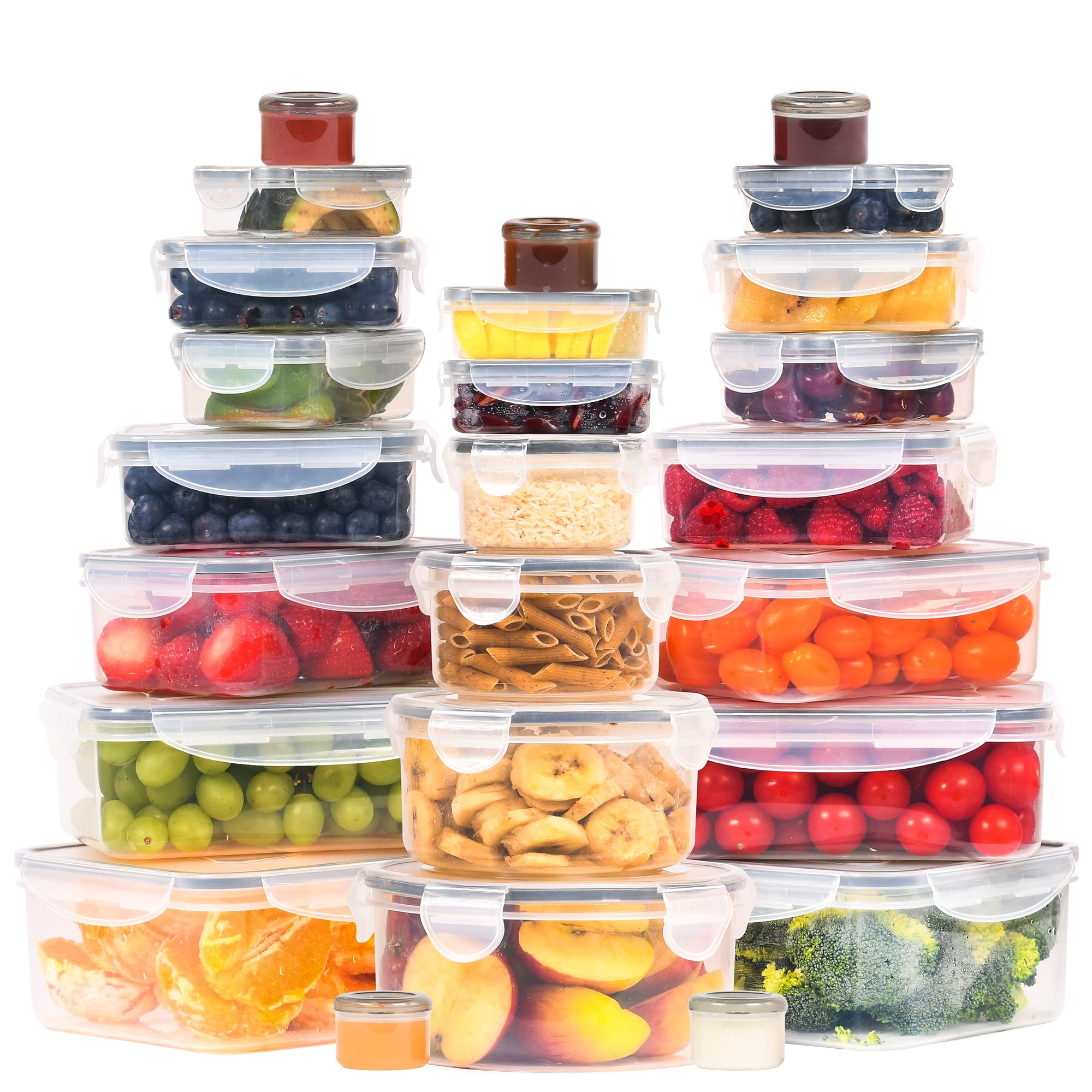 RockBerry rectangular and round containers offer versatile sizes for meals and snacks.