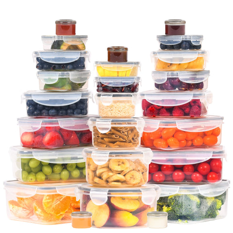 RockBerry rectangular and round containers offer versatile sizes for meals and snacks.