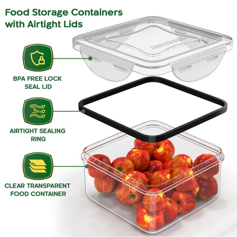 RockBerry round 51oz container with lid great for soups or sauces and easy stacking.