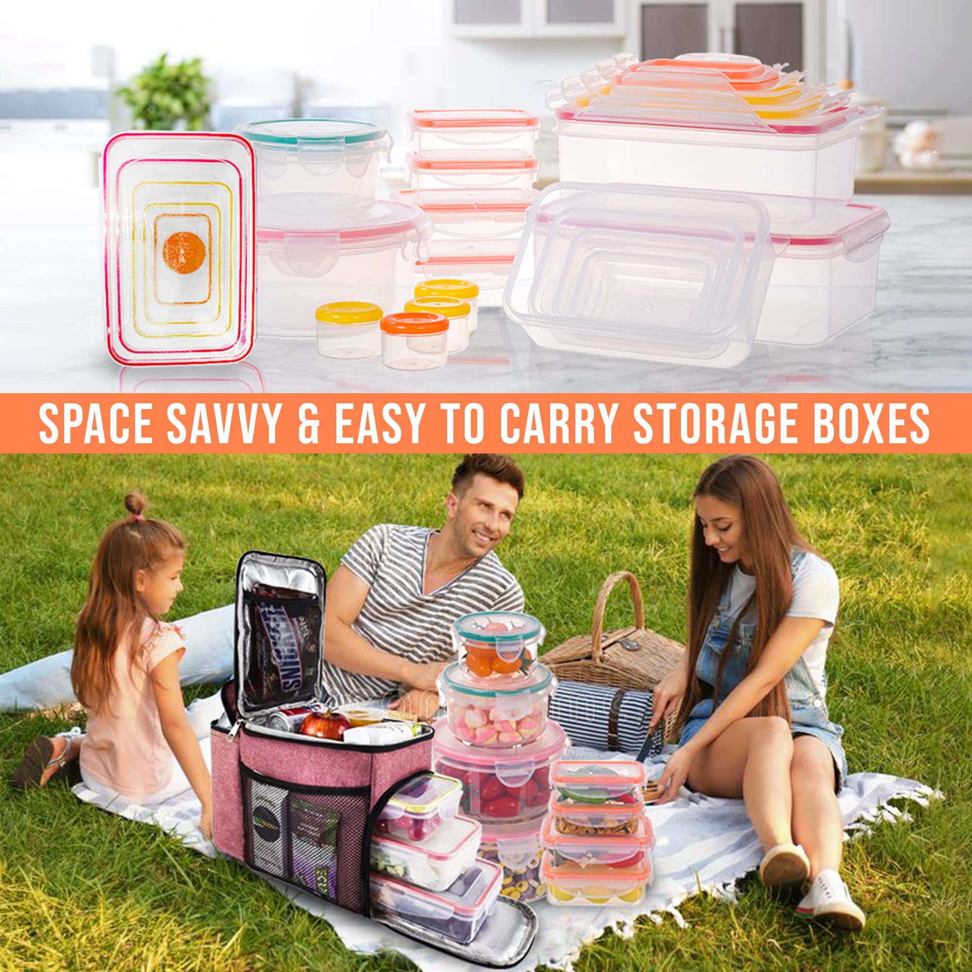 RockBerry stackable clear design for efficient pantry organization.