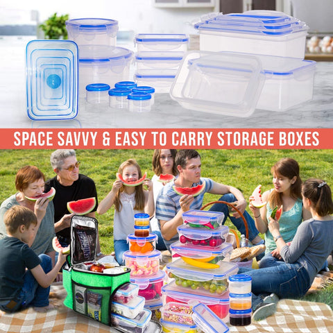 RockBerry stackable crystal-clear containers save space in pantry and fridge.