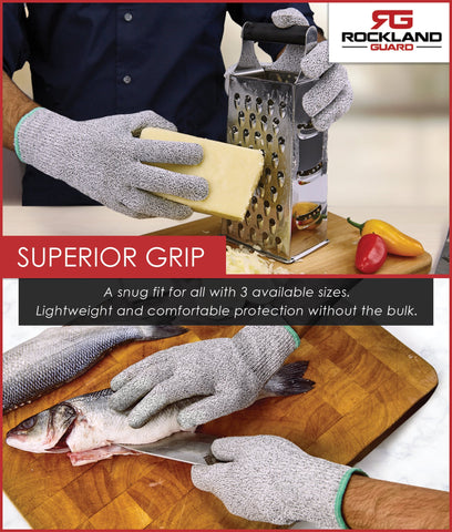 Rockland Guard cut-resistant gloves protect hands during shucking.