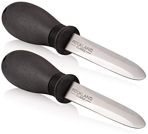 Rockland Guard oyster knife blade close-up, reinforced steel for easy shell opening