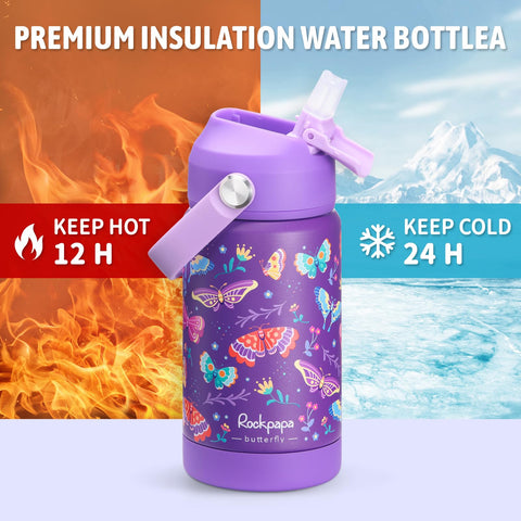 Rockpapa 18-8 stainless steel bottle resists dents and is BPA-free