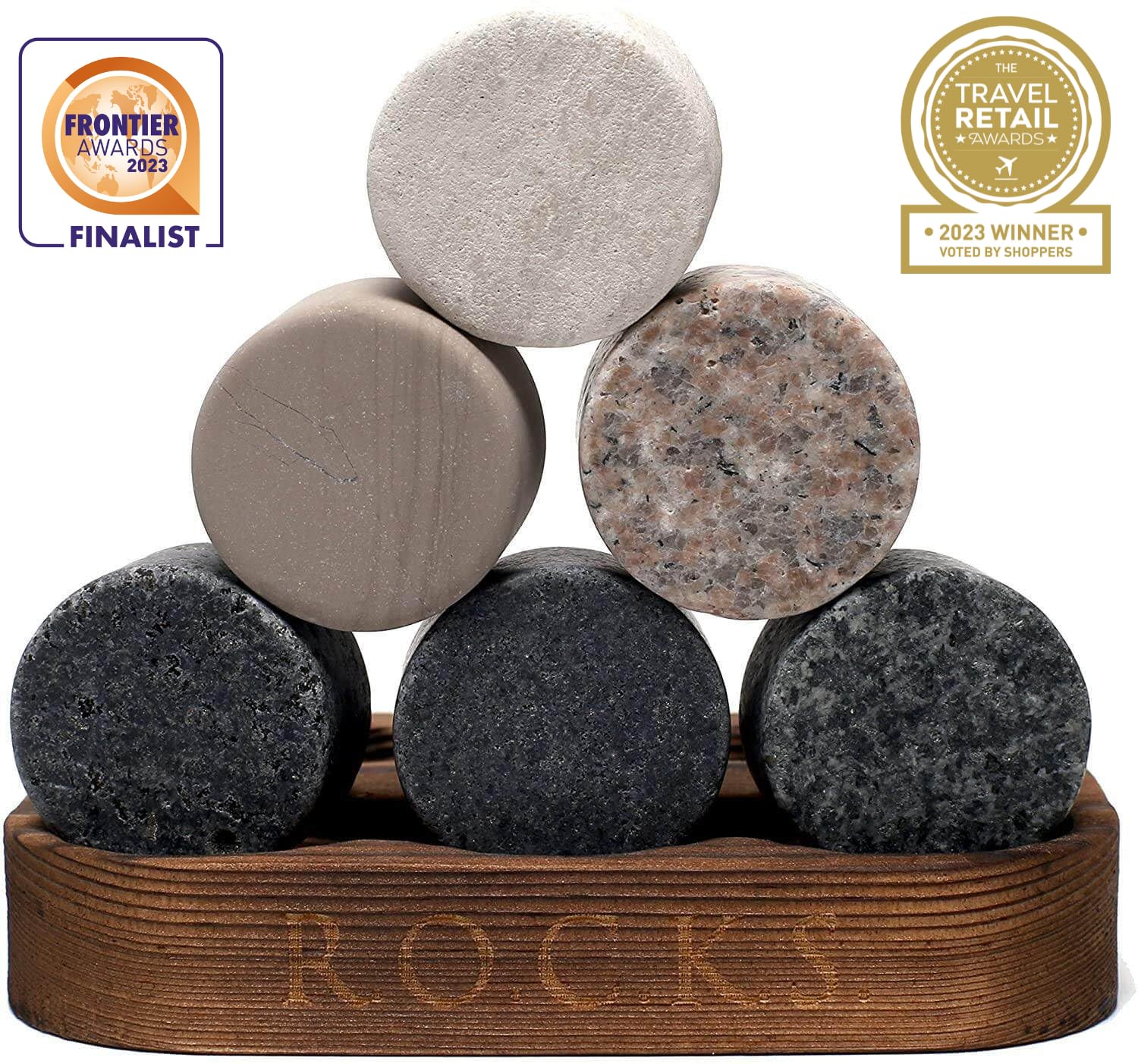 ROCKS WHISKEY CHILLING STONES natural granite variations add unique character.