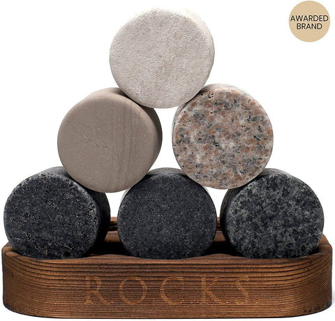 ROCKS WHISKEY CHILLING STONES eco-friendly gift set supports responsible options.