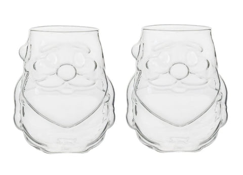 RockTrend Santa Claus-shaped glass mug with festive design for holiday beverages.