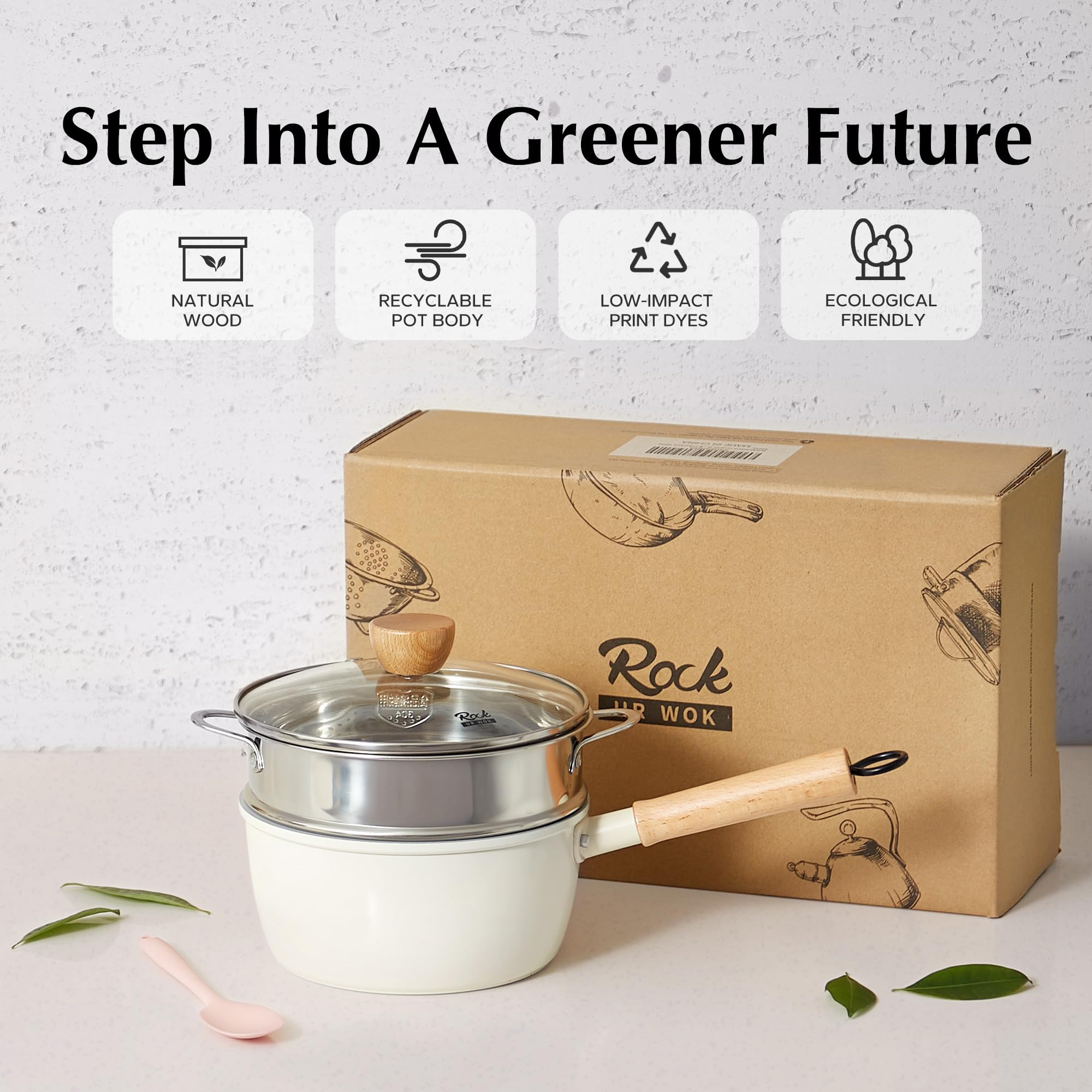 ROCKURWOK easy-clean ceramic coating simplifies after-meal cleanup.