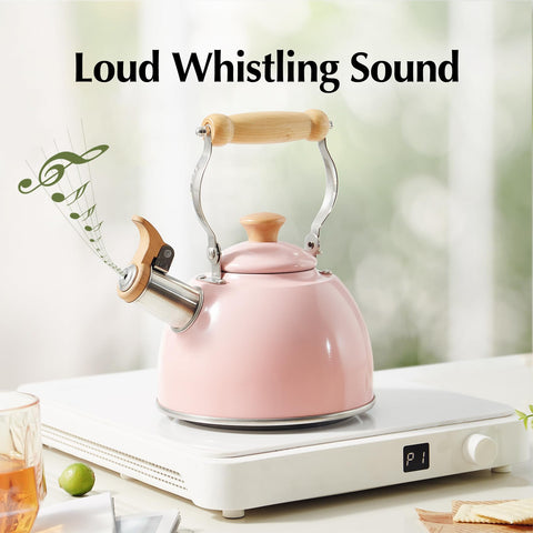 ROCKURWOK Tea Kettle features a loud whistle you can hear from another room.