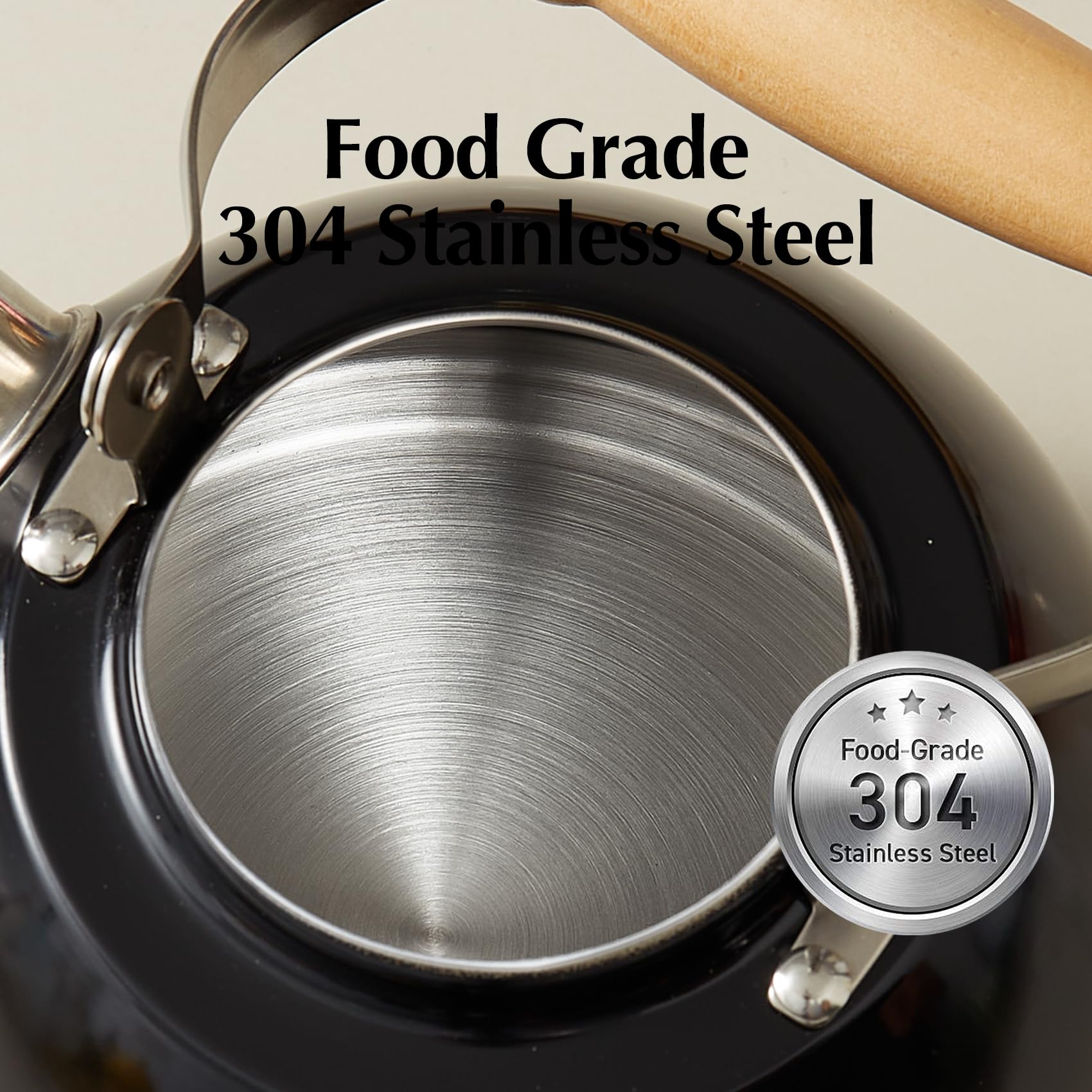 ROCKURWOK tea kettle versatile with induction to gas stoves